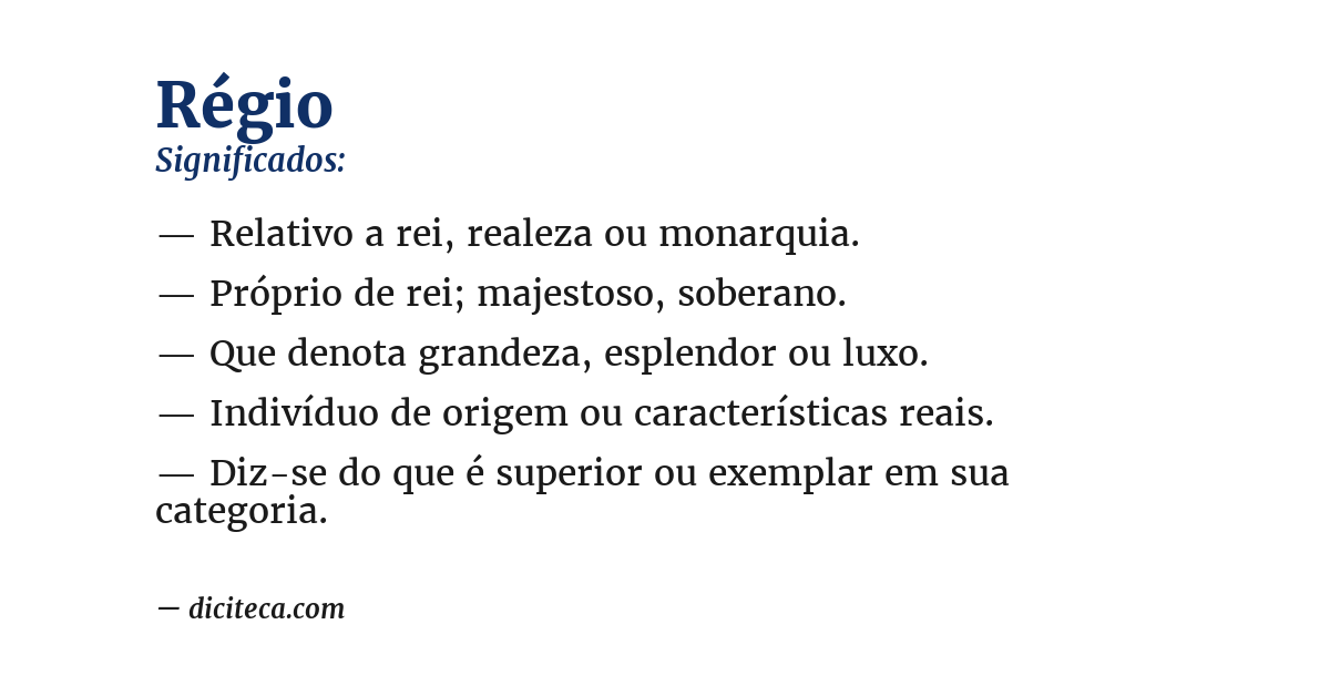 Significado de régio