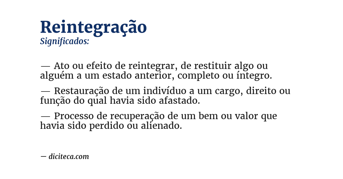 Significado de reintegração