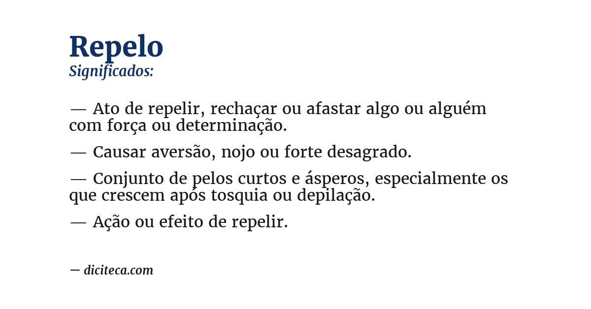 Significado de repelo