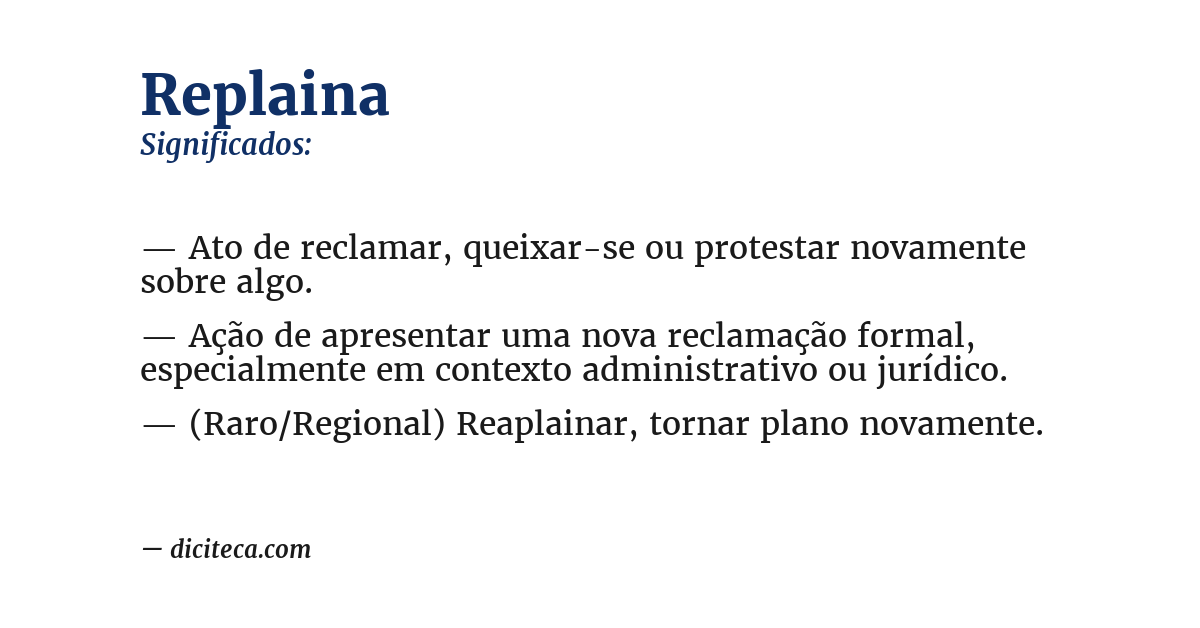 Significado de replaina