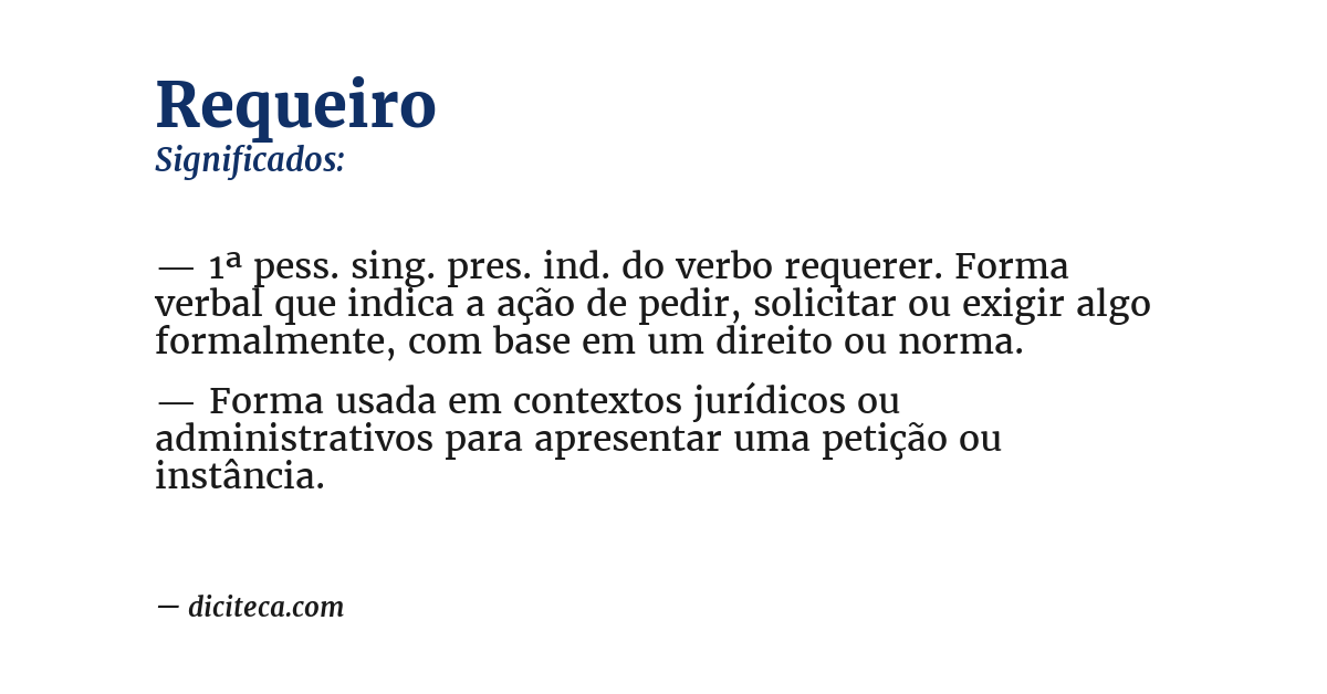 Significado de requeiro