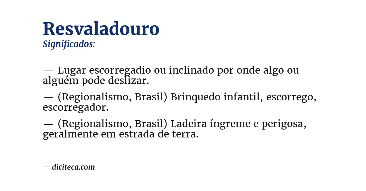 Significado de resvaladouro