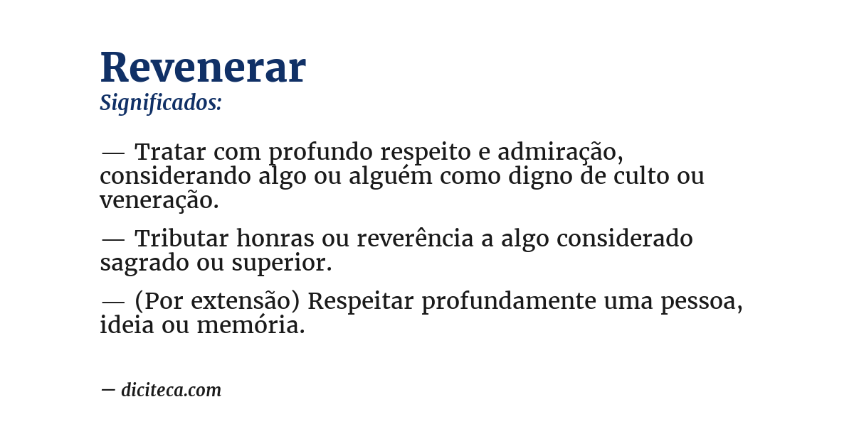 Significado de revenerar