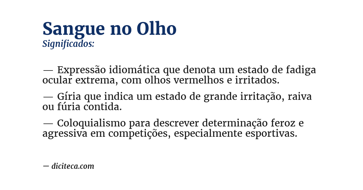 Significado de sangue no olho