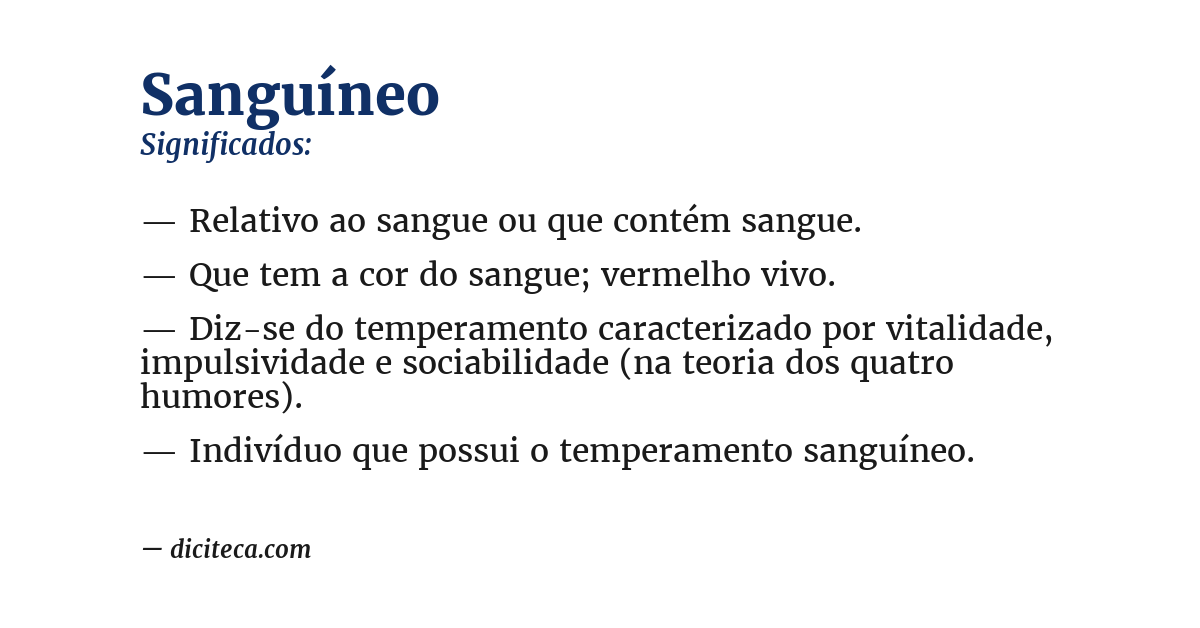 Significado de sanguíneo