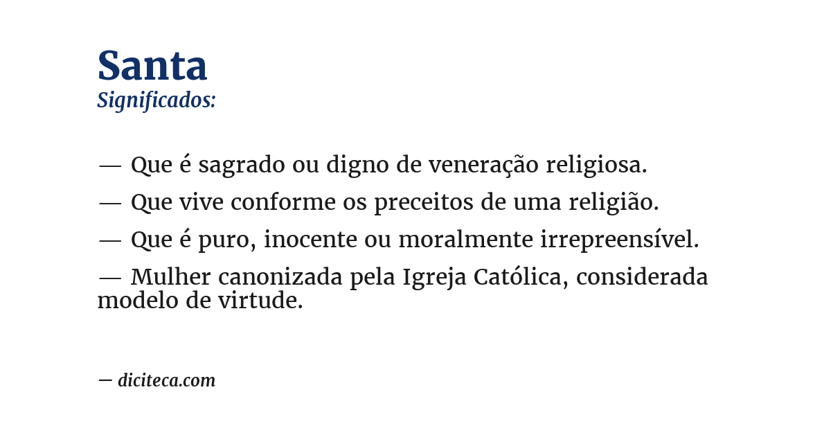 Significado de santa