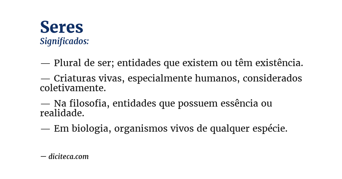 Significado de seres