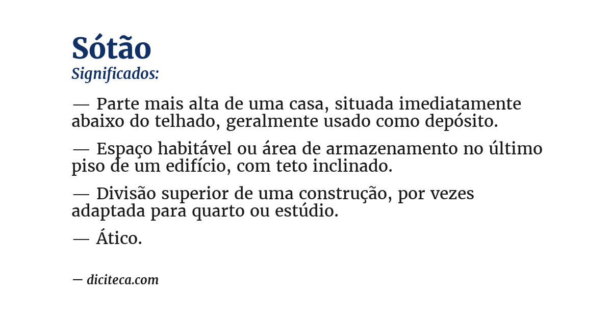 Significado de sótão