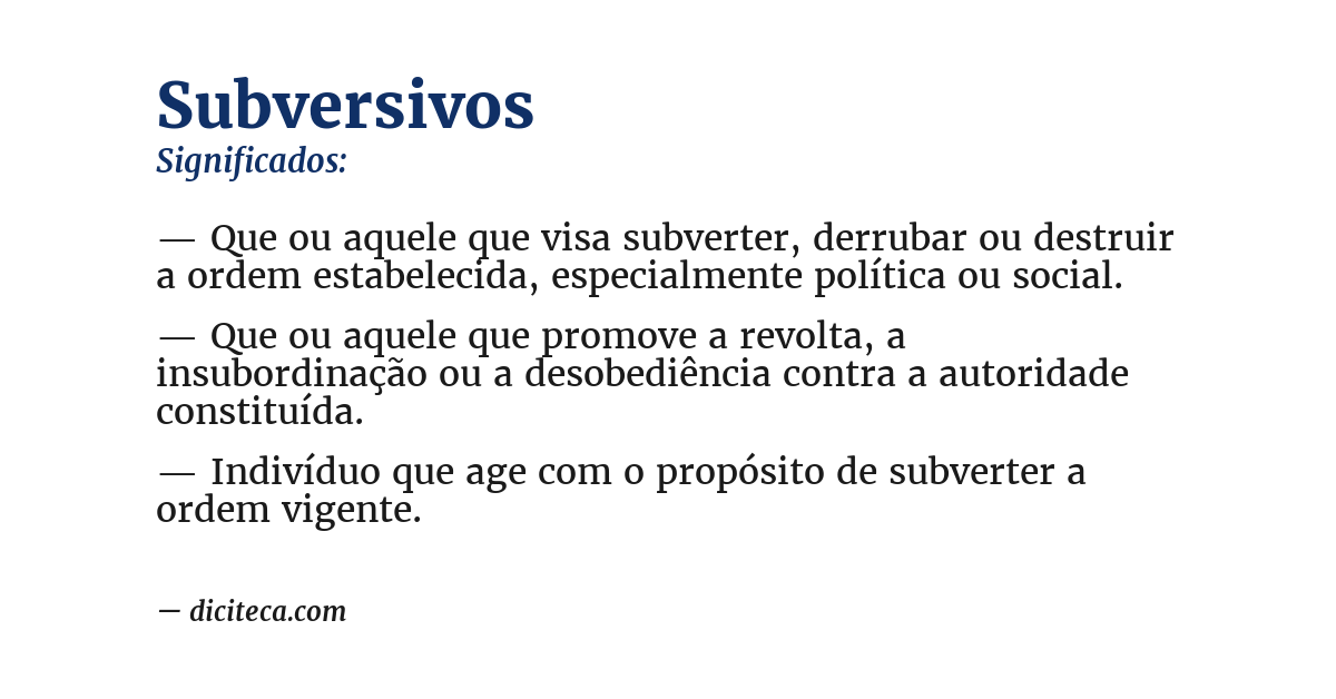 Significado de subversivos