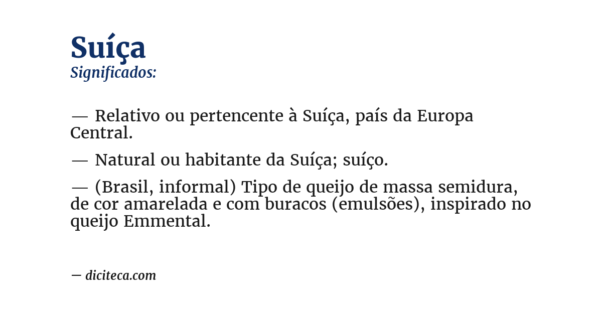 Significado de suíça