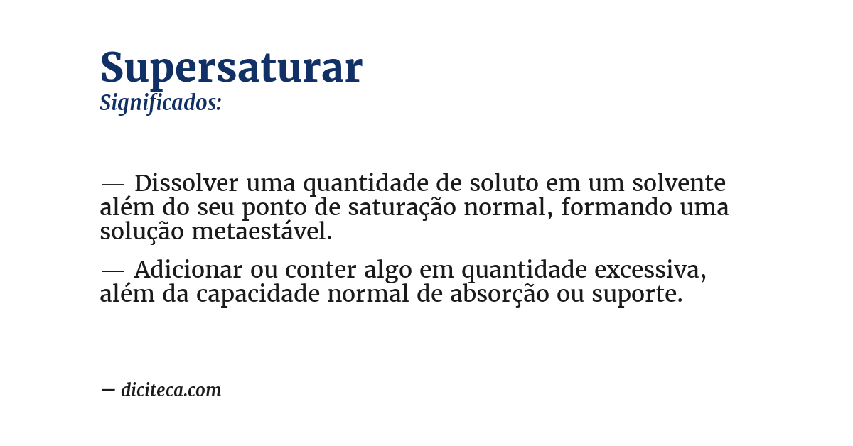 Significado de supersaturar