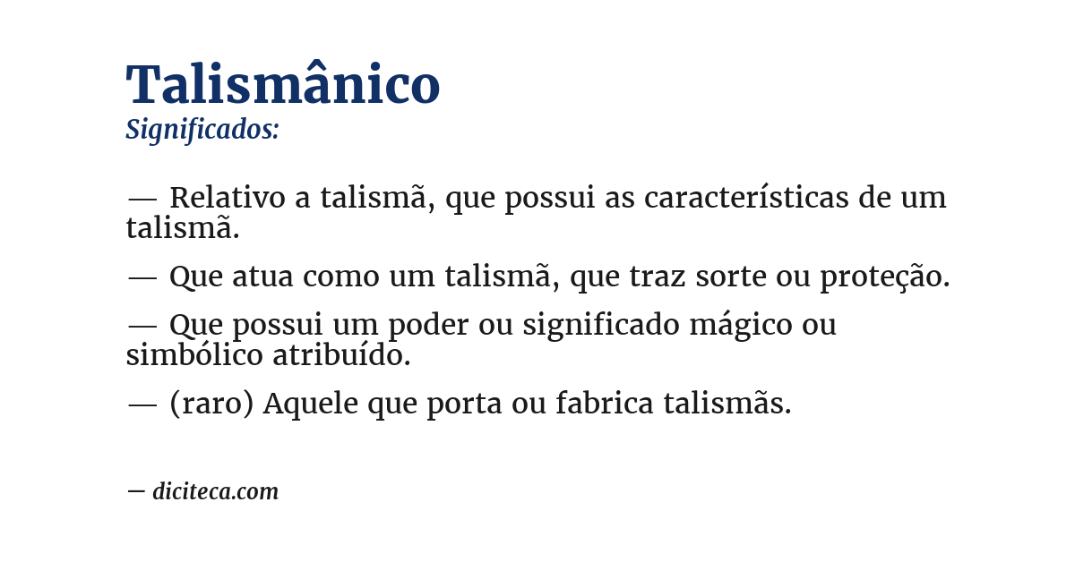 Significado de talismânico