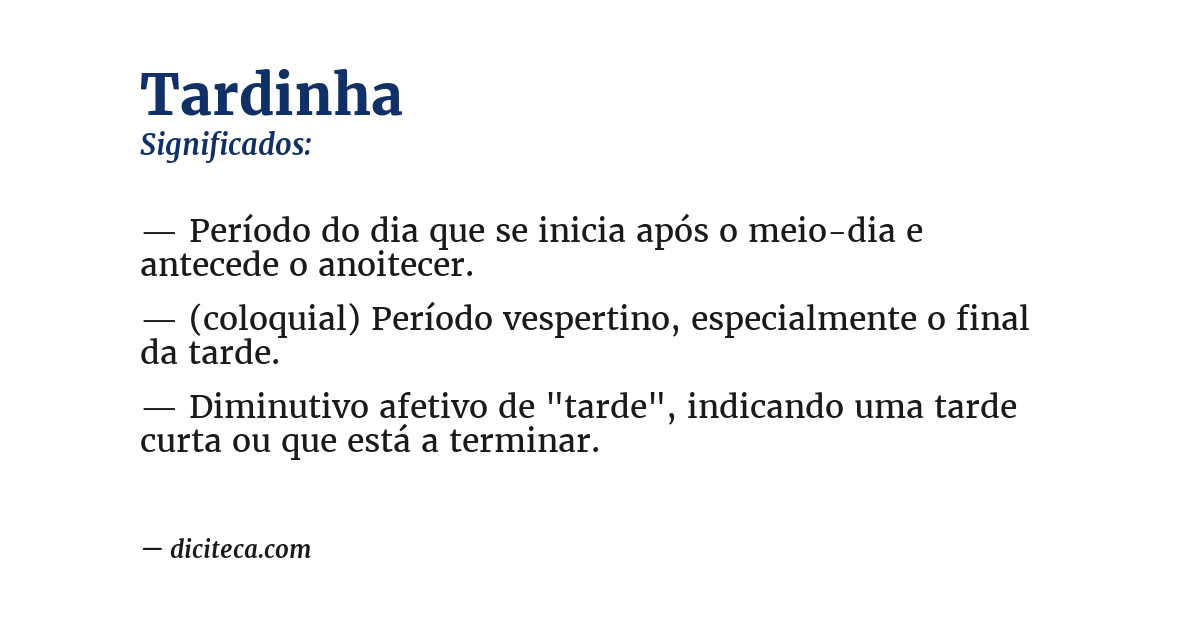 Significado de tardinha