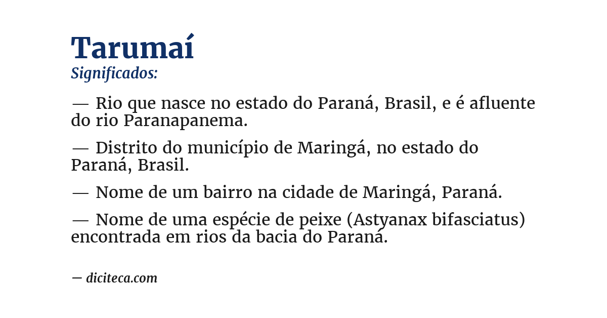 Significado de tarumaí