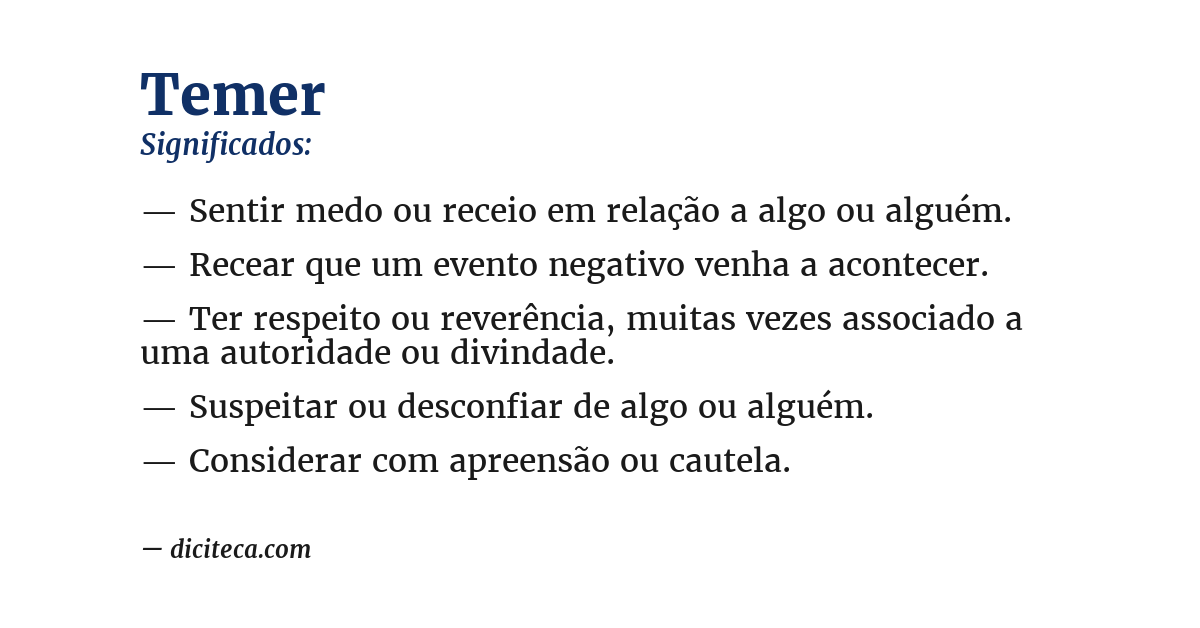 Significado de temer