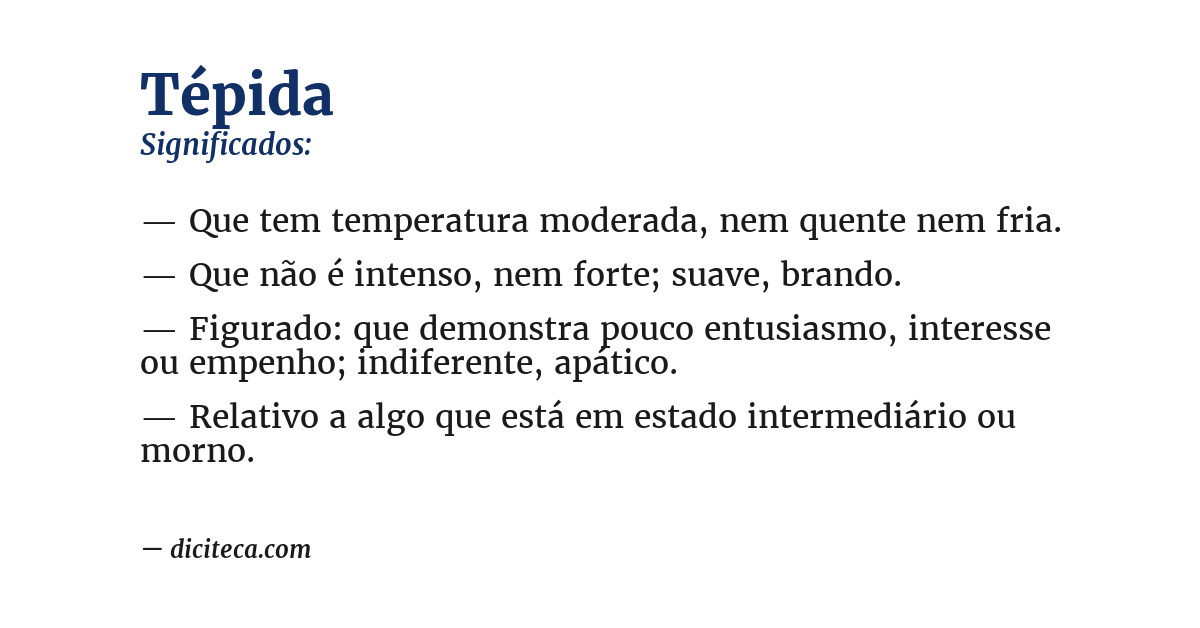 Significado de tépida