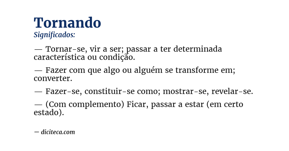 Significado de tornando