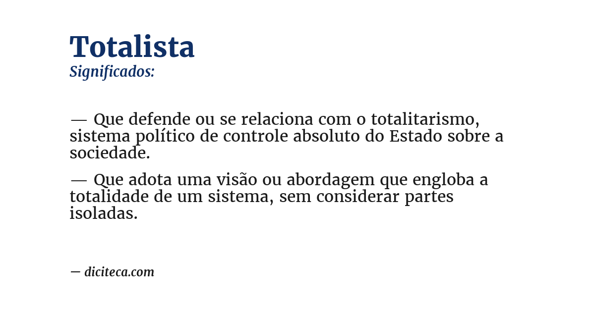Significado de totalista