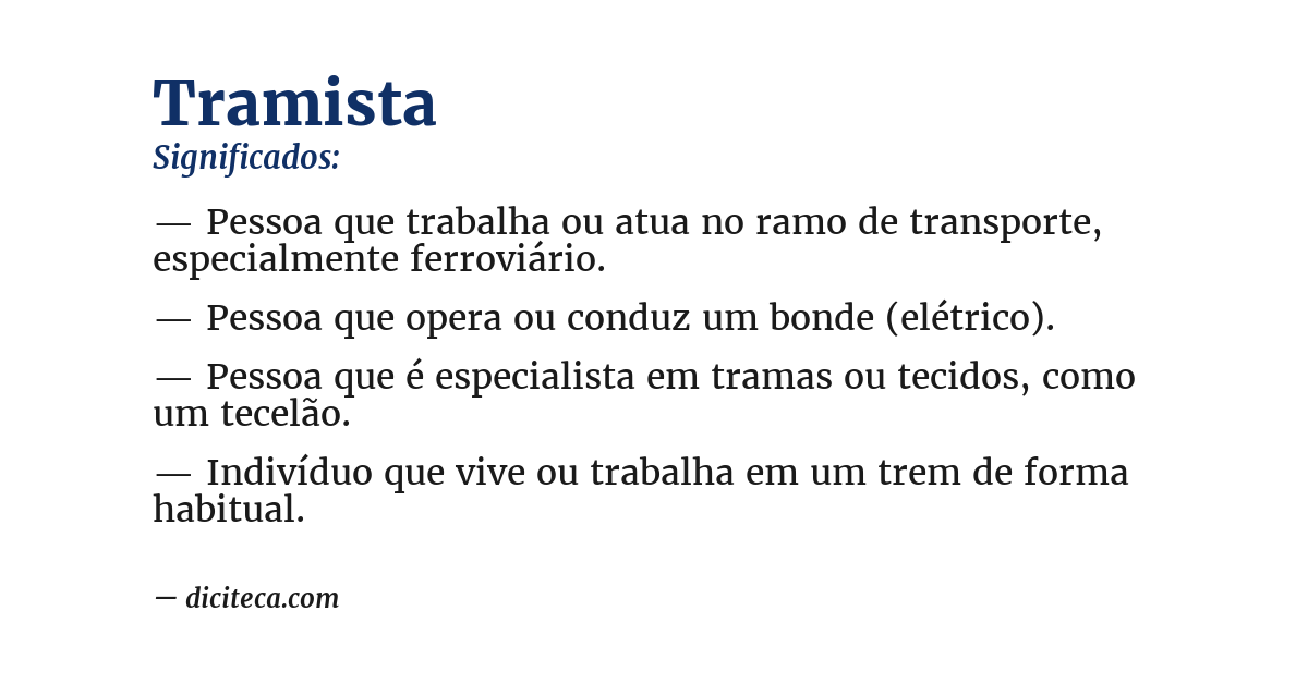 Significado de tramista