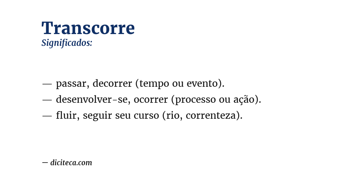 Significado de transcorre