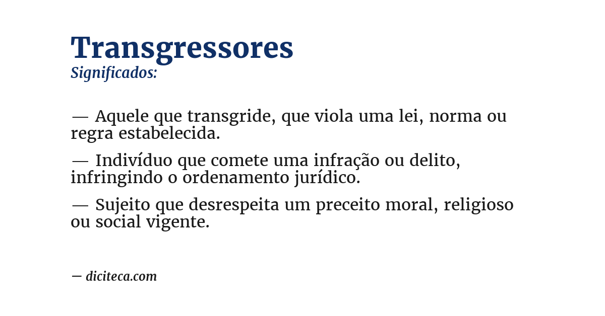 Significado de transgressores