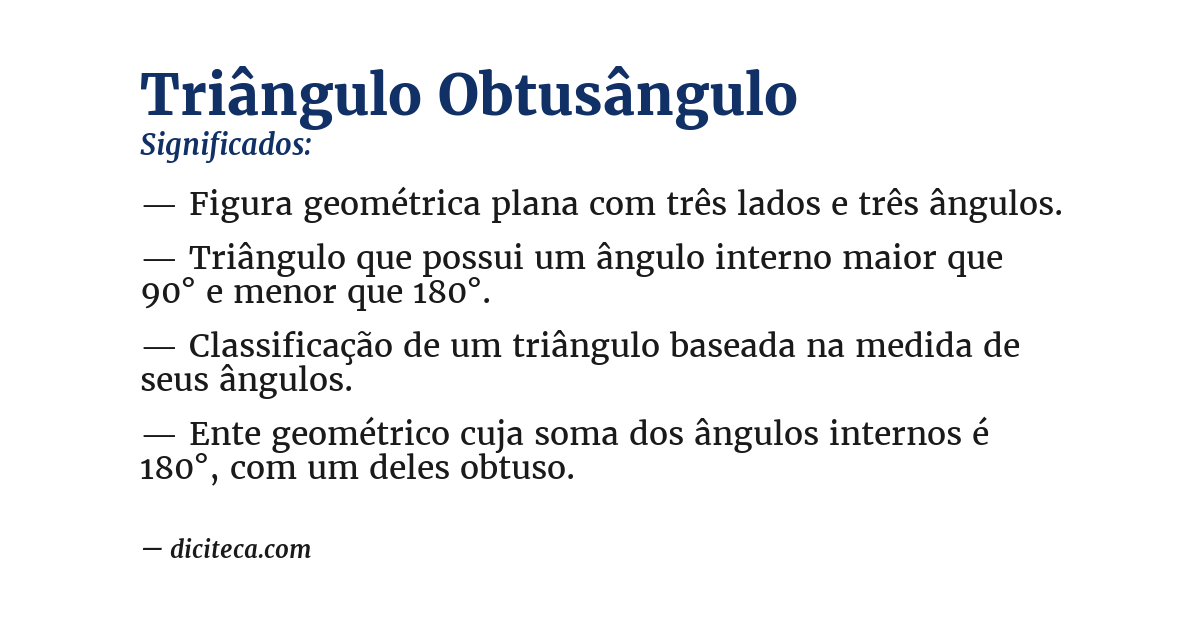 Significado de triângulo obtusângulo