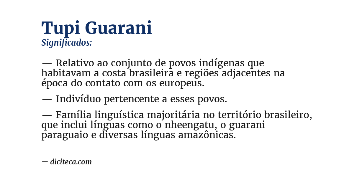 Significado de tupi guarani
