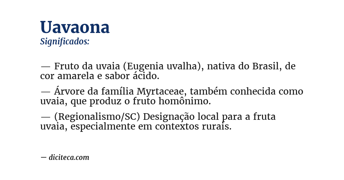 Significado de uavaona