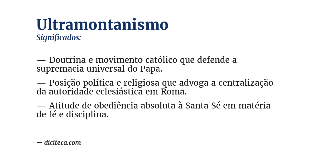 Significado de ultramontanismo