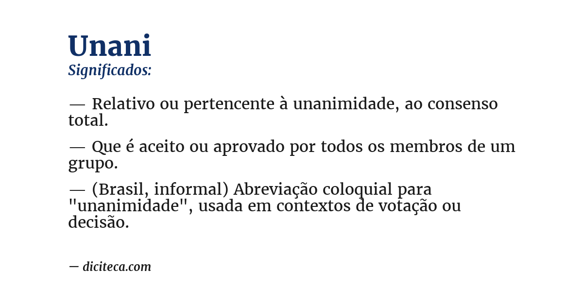 Significado de unani