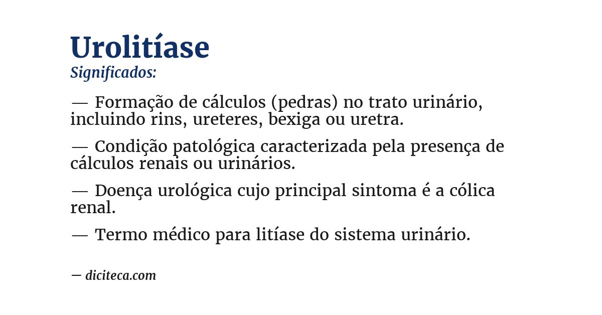 Significado de urolitíase