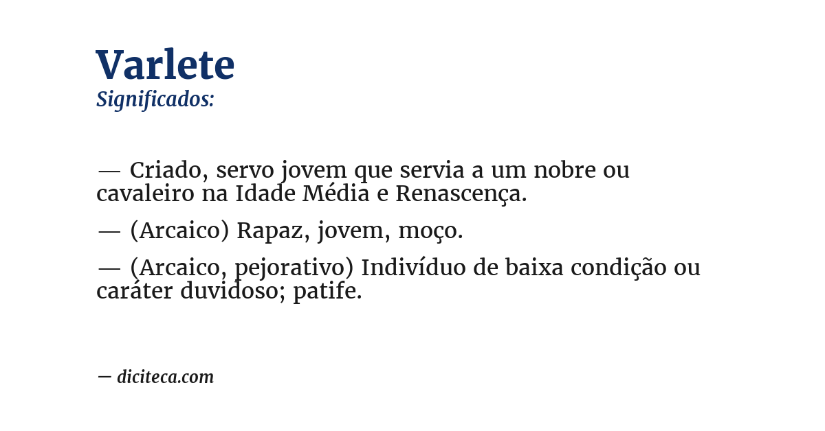 Significado de varlete