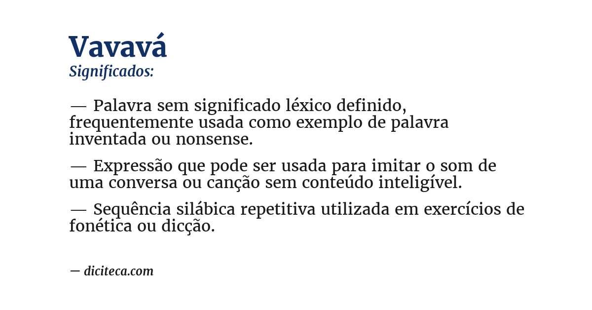 Significado de vavavá
