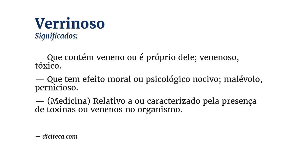 Significado de verrinoso