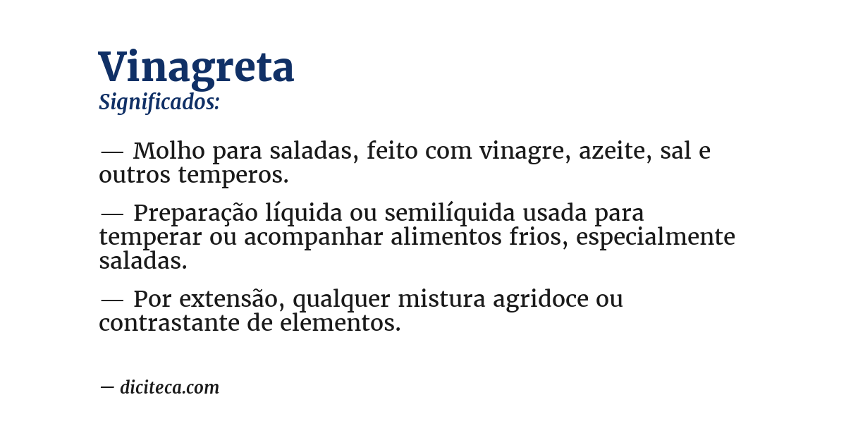 Significado de vinagreta