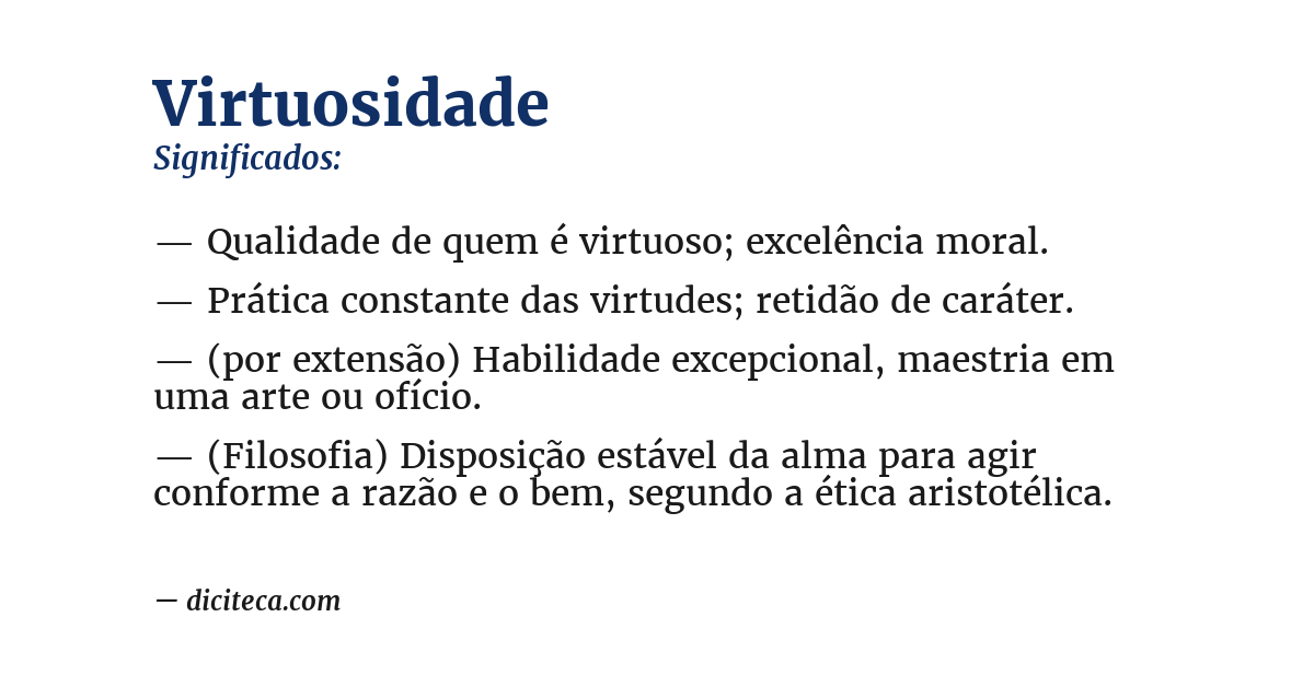 Significado de virtuosidade
