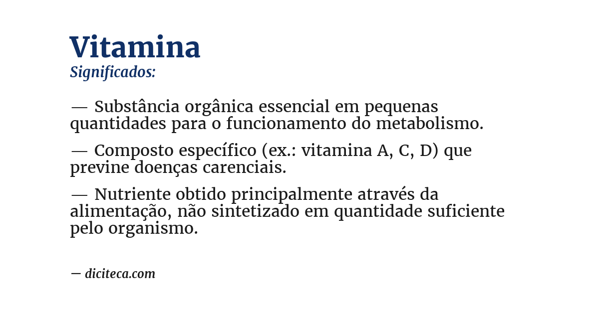 Significado de vitamina
