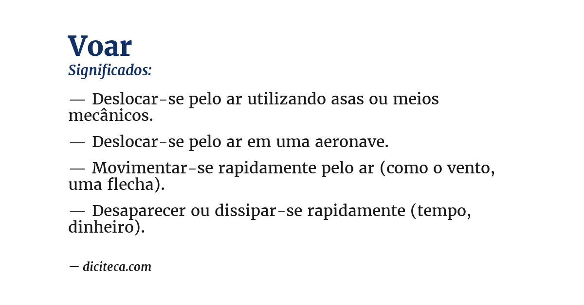 Significado de voar