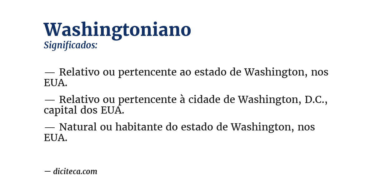 Significado de washingtoniano