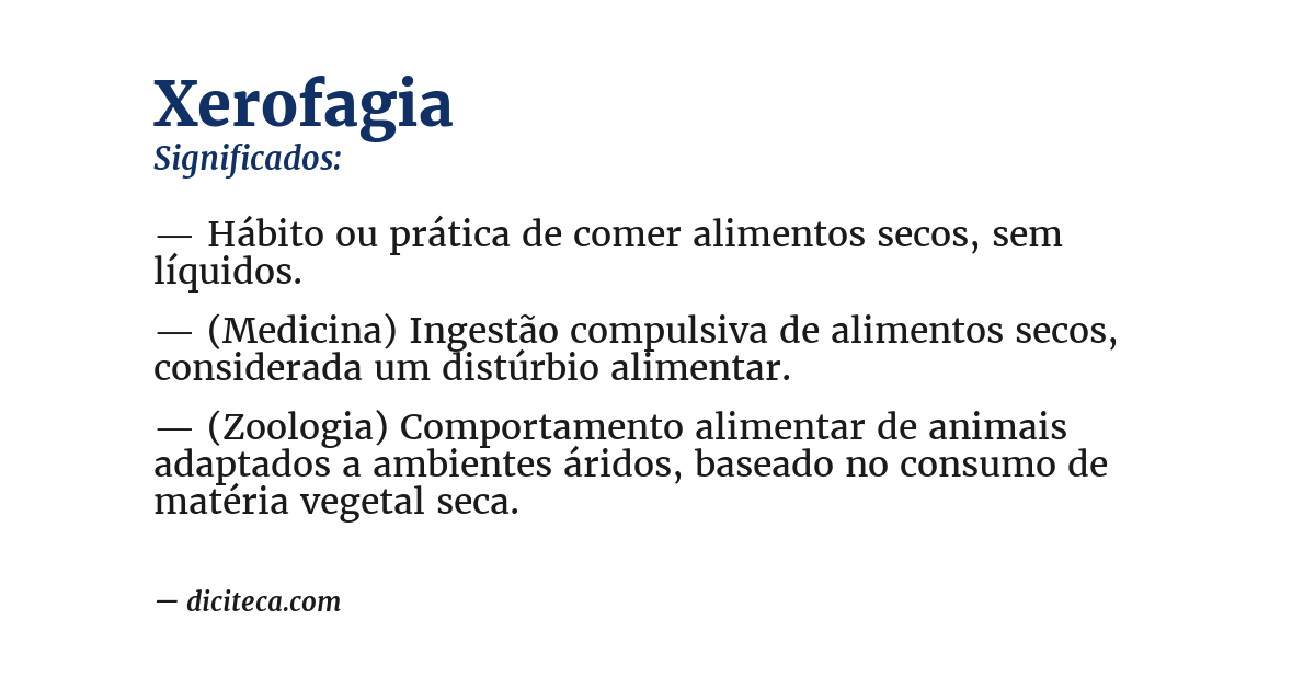 Significado de xerofagia