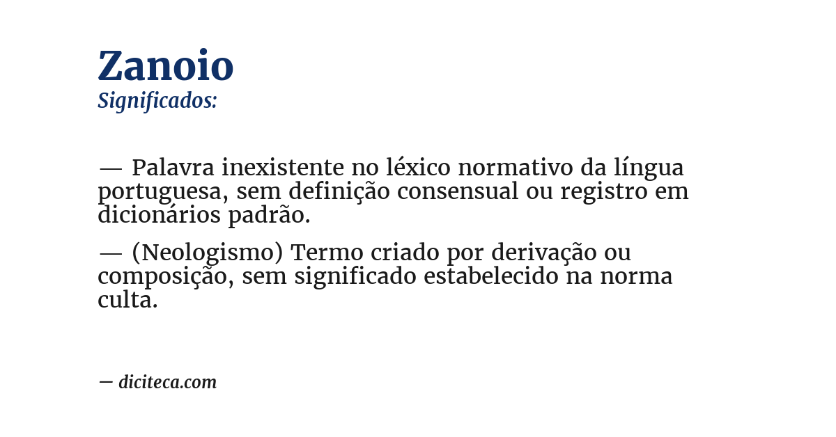 Significado de zanoio