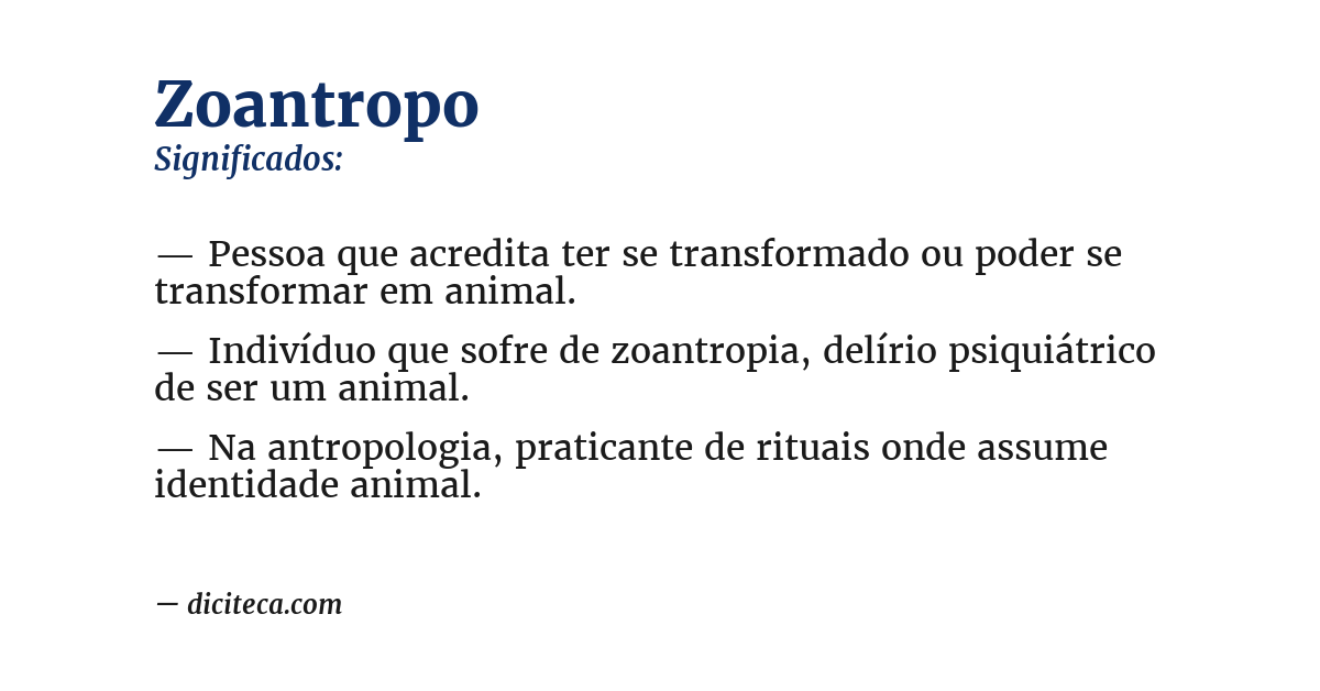 Significado de zoantropo