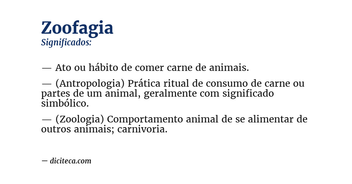 Significado de zoofagia