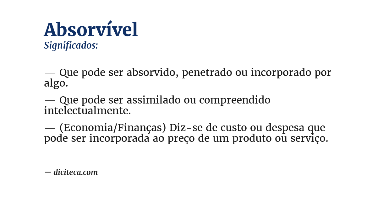 Significado de absorvível