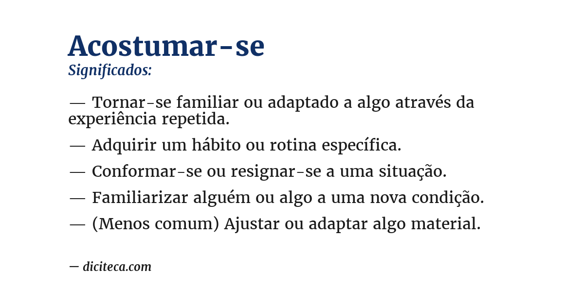 Significado de acostumar-se
