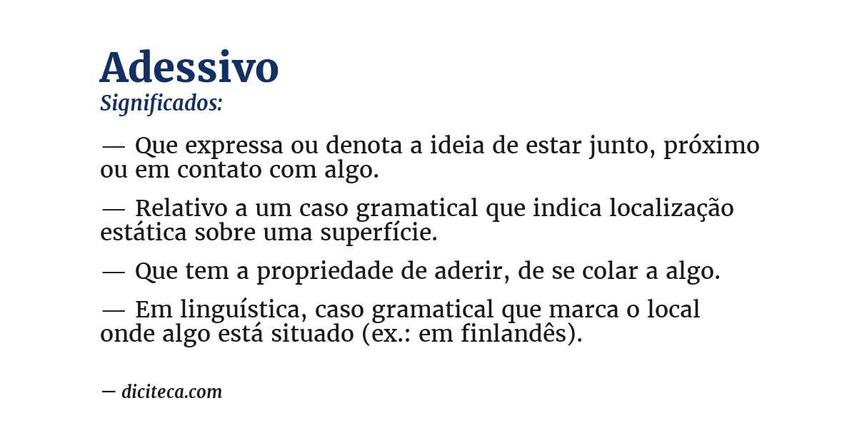 Significado de adessivo