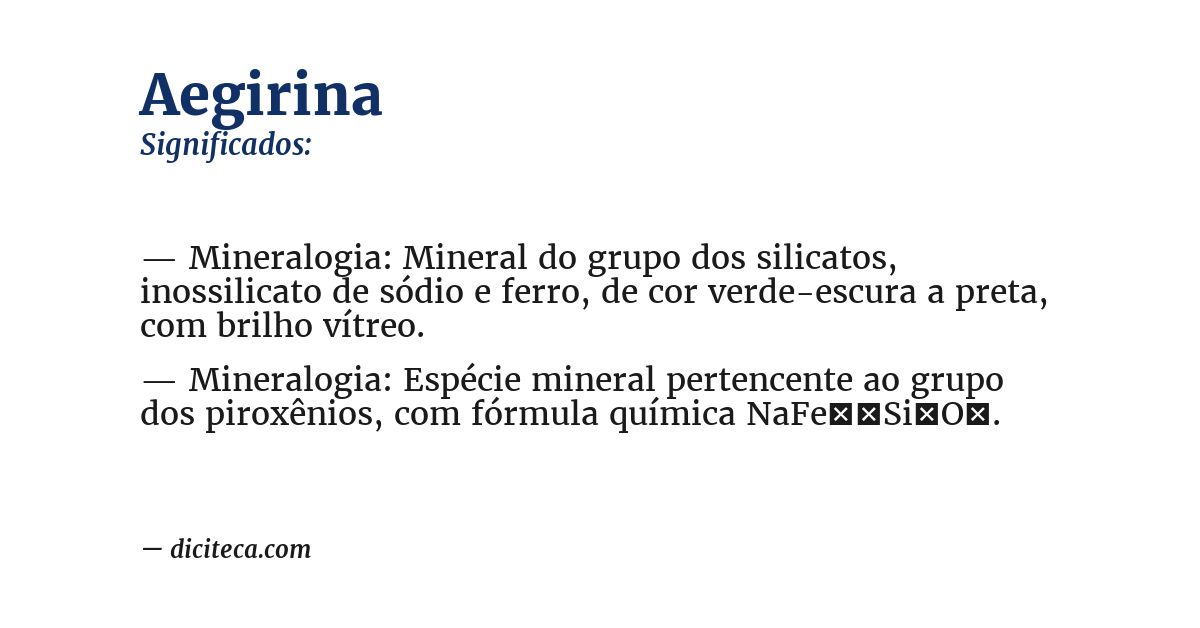 Significado de aegirina