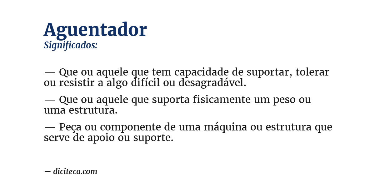 Significado de aguentador