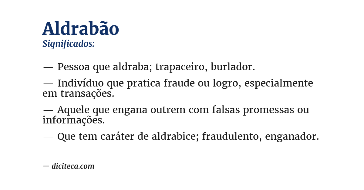 Significado de aldrabão