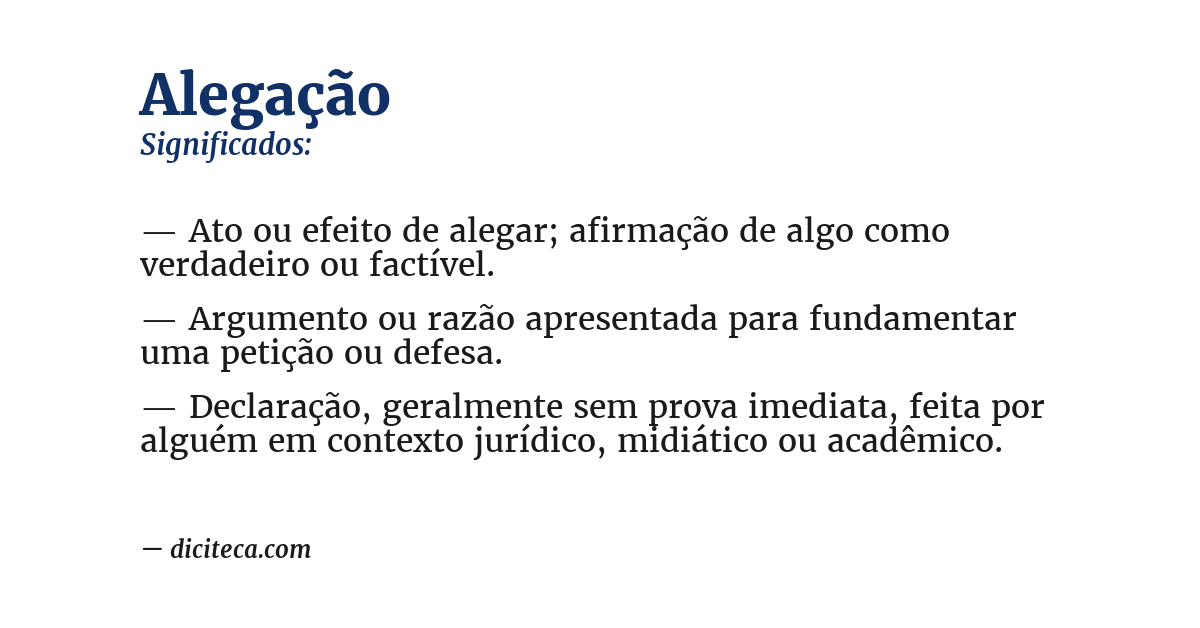 Significado de alegação